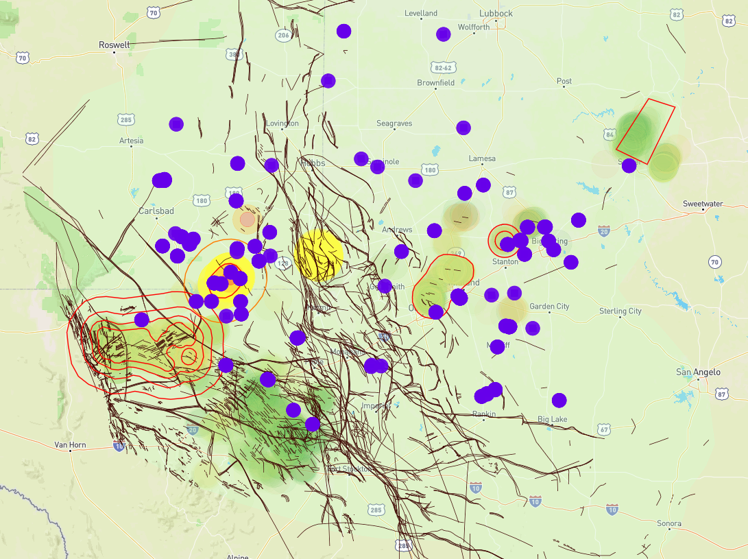 Feb 2022 well pads with fault lines and SRAs